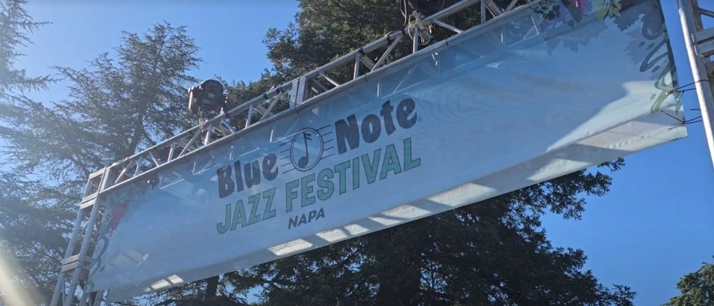 Sign that says, "Blue Note Jazz Festival"